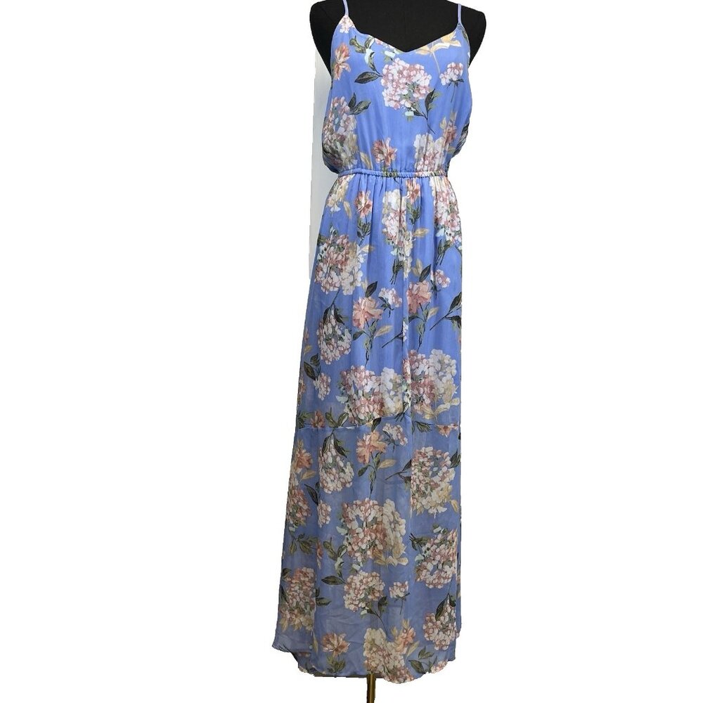 Abercrombie and Fitch Womens Sleeveless Chiffon Dress Medium French Blu Romantic